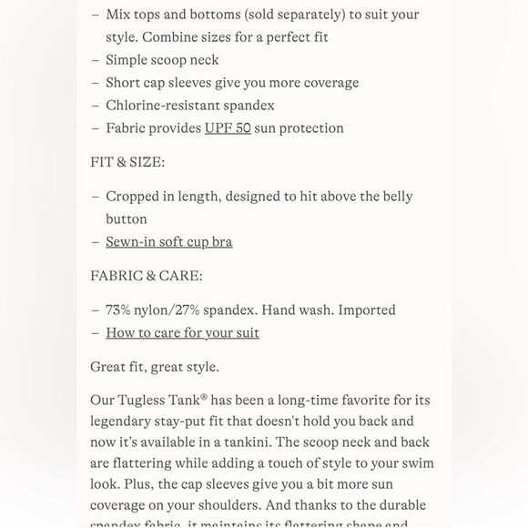 Land's End Plus Tugless Cap Sleeve Midkini Swim Top sweet mango mini stripe 22W - Picture 6 of 6